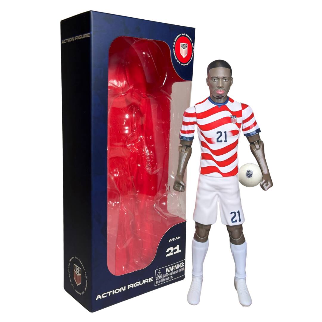 "Banbo Toys - SOCKERS 2026 USMNT Tim Weah (Home Jersey) 8"" Collectible Soccer Action Figure" price history on PriceWatchPro