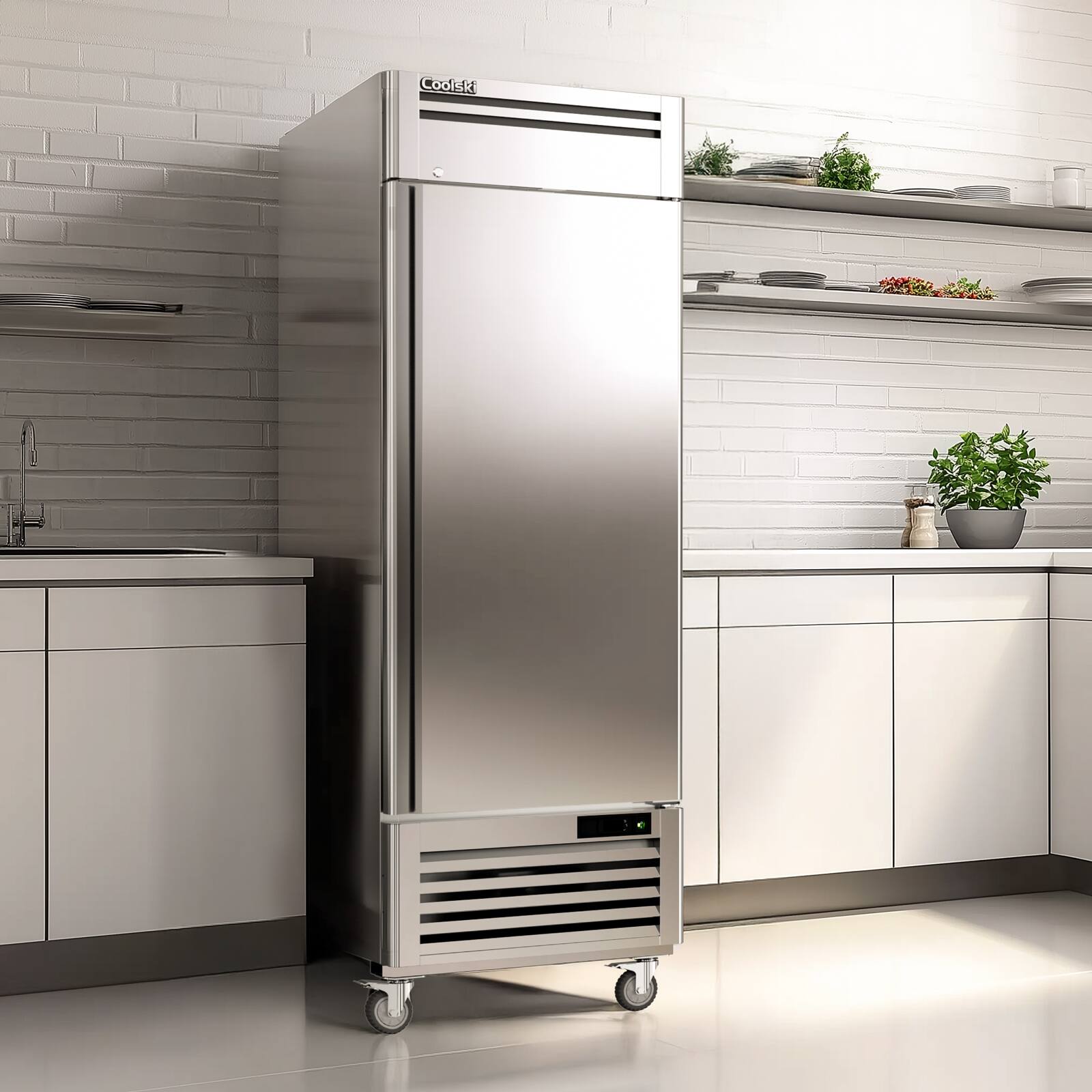 Alt View 4. Coolski - Coolski 27" W Commercial Refrigerator, 19.32 Cu.ft Reach-in Refrigerator - Silver.