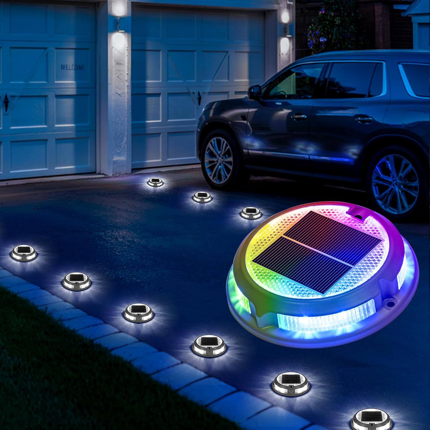 MOSZAR LLC - Multicolored deck lights that are waterproof and IP68, and solar pathway - MULTICOLOR