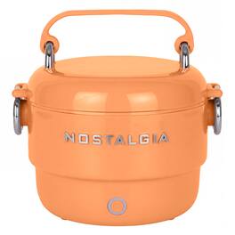 Nostalgia - 20 oz. Classic Retro Heated Lunchbox - Orange