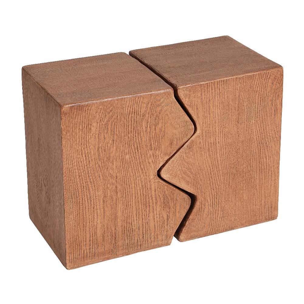 Back. Loheer - Loheer MGO Side Table Set of 2 Rectangular Outdoor Side Tables Faux Wood Garden Stools Accent Table Natural Color - Natural.