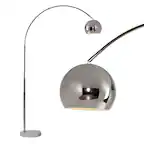 Front. Brightech - Olivia LED Modern Contemporary Arc Super Bright Floor Lamp with Heavy Marble Base - Glossy Chrome.