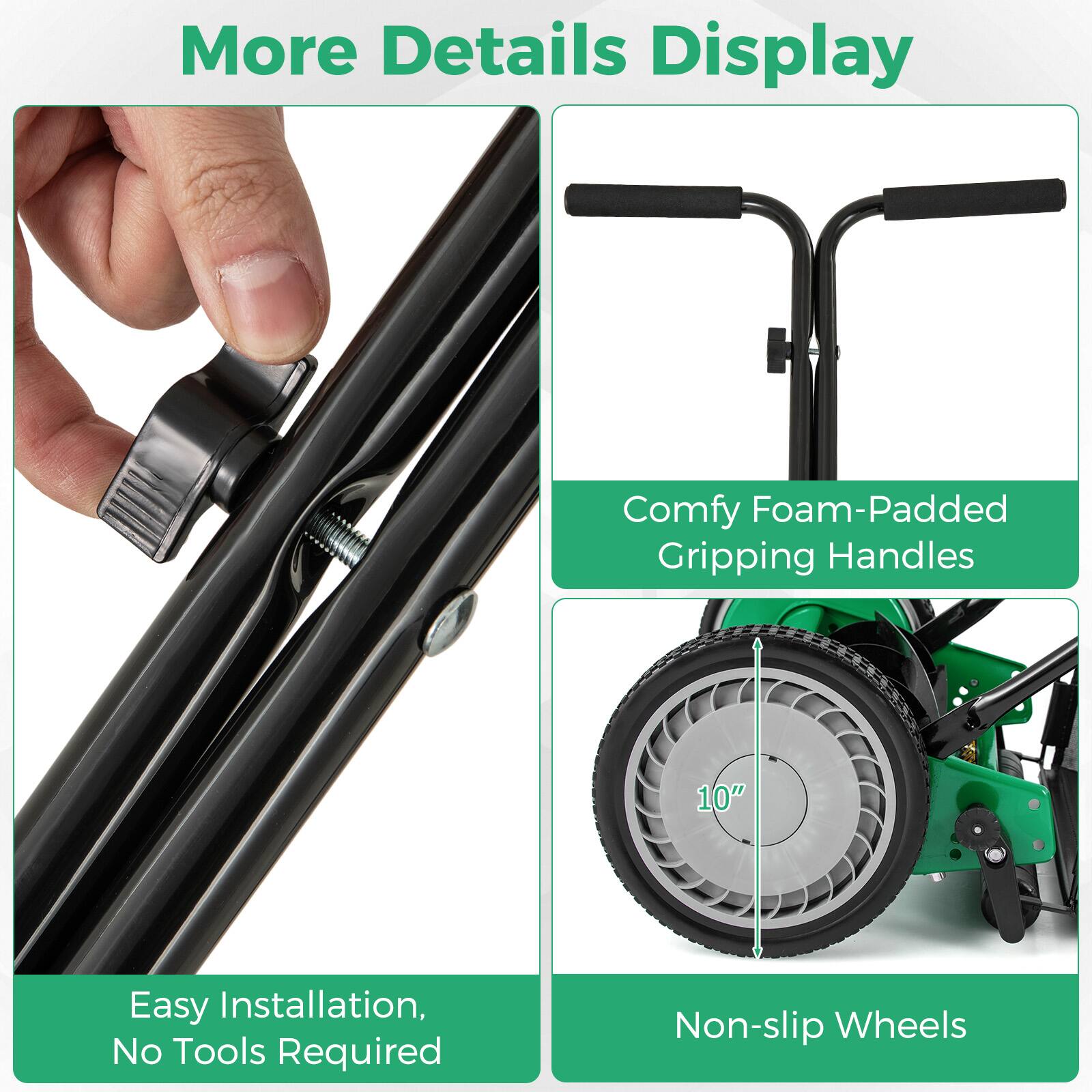 More Details Display

- Comfy Foam-Padded Gripping Handles
- Easy Installation, No Tools Required
- Non-slip Wheels
- 10"