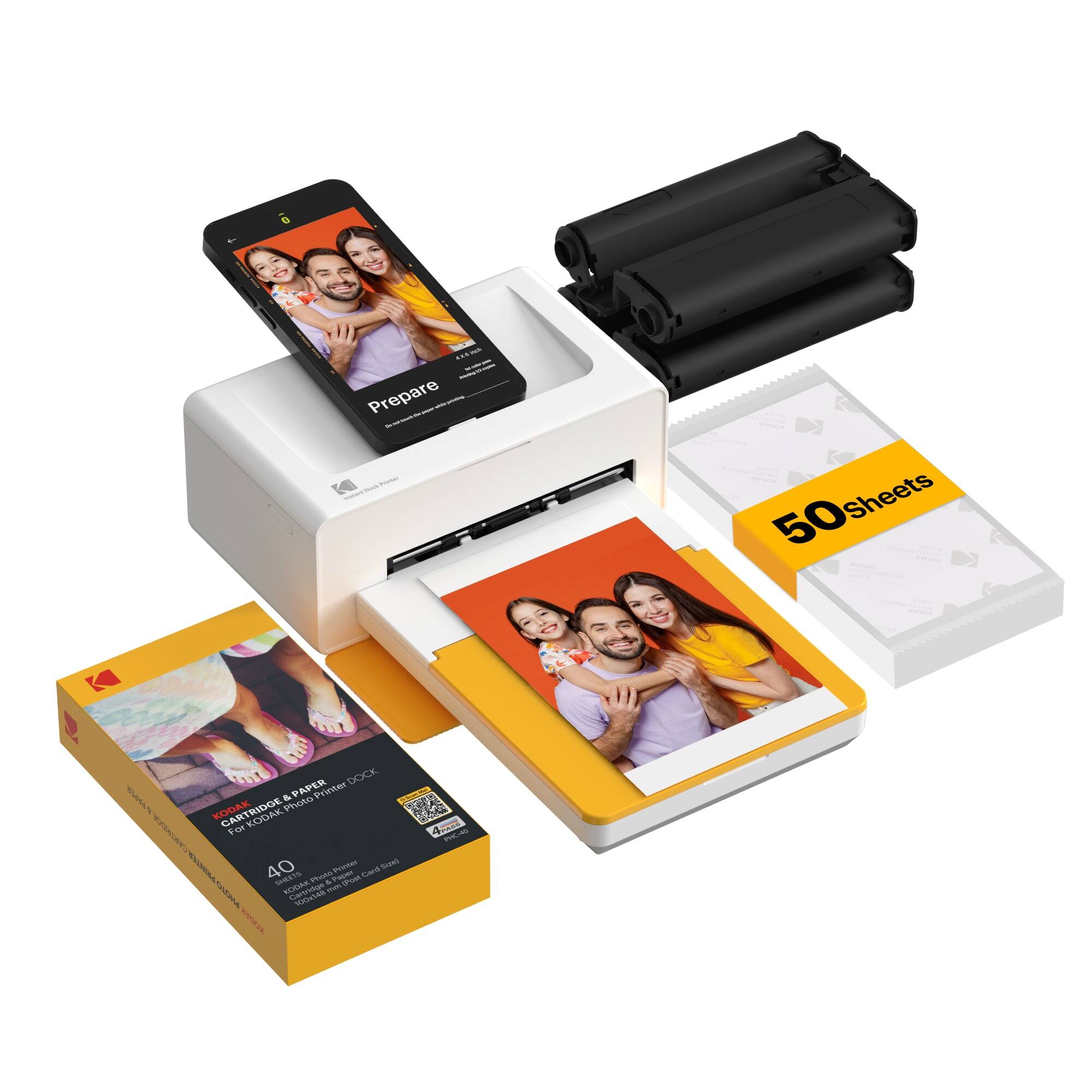 Prepare - shows Primour
50 sheets
PAPER DOCK & Photo Printer KODAK KODAK For 40 Printer Card Size) SHEETS KOOAK Photo P Photo 5 Paper (Post Cartridge crim 100x148
4PARB PHC-RO