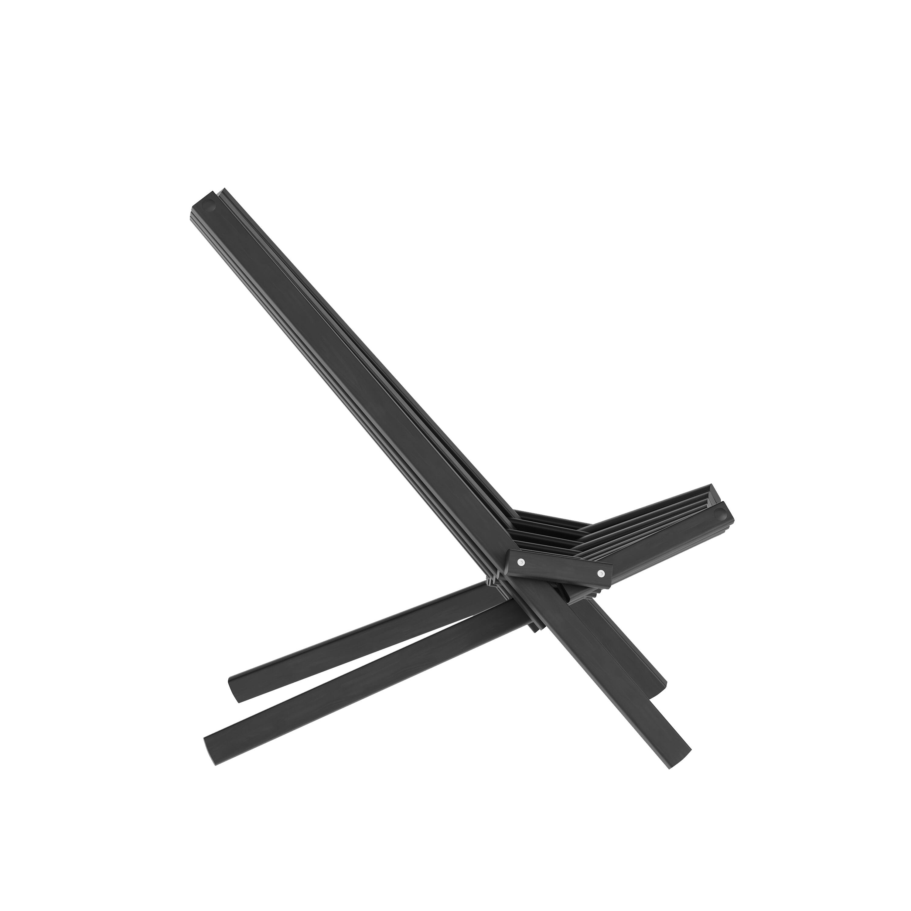 Alt View 7. Emma + Oliver - Acacia Wood Low Profile Lounge Folding Chair for Indoor/Outdoor - Black.