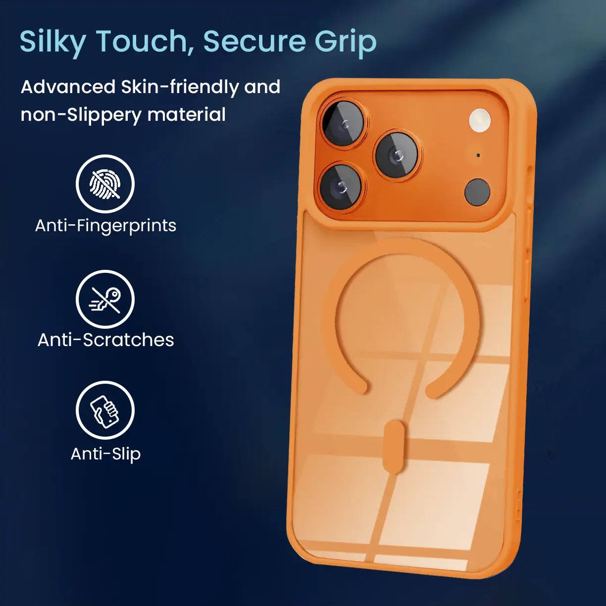 Silky Touch, Secure Grip

Advanced Skin-friendly and non-Slippery material

Anti-Fingerprints

Anti-Scratches

Anti-Slip
