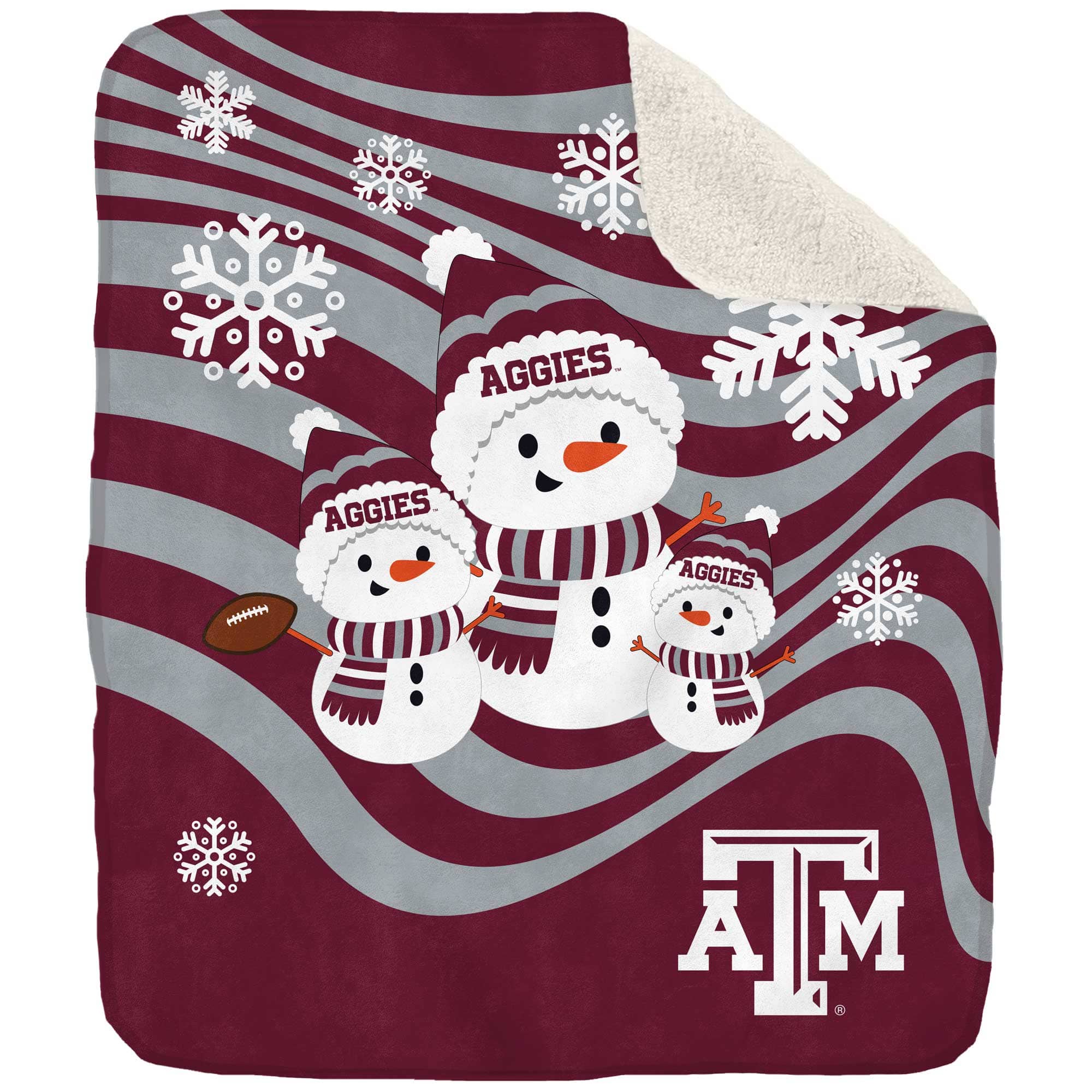 Pegasus - Texas A&M Aggies 50'' x 60'' Snowman Sherpa Blanket - Multicolor