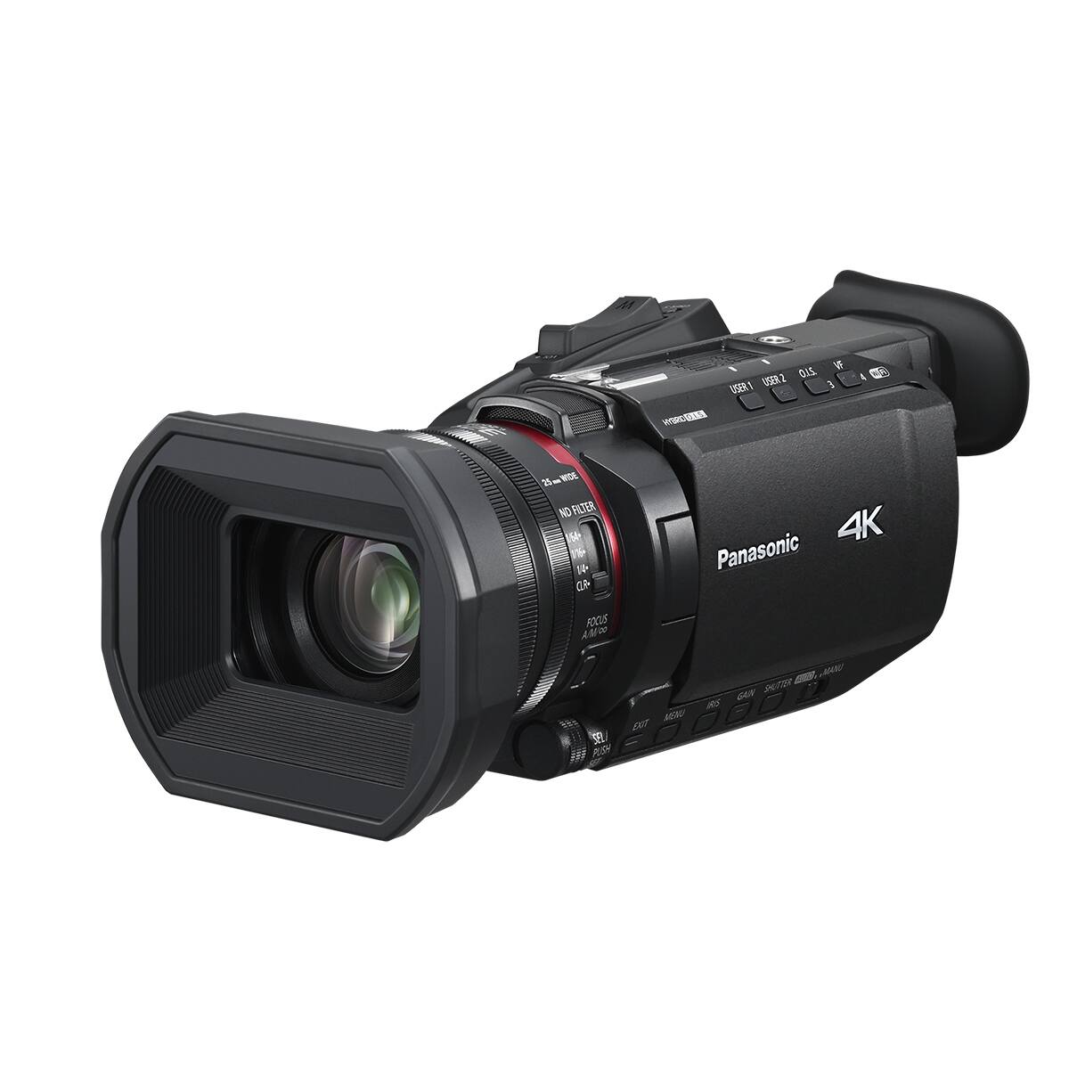 WBRCOM  
USER 2 210 USER  
IF 8  
8  
25 - WOE ND FILTER 64+ A CLAB- POCUS AMOO  
4K Panasonic  
GAIN RS MENU EXIT SEL PUSH