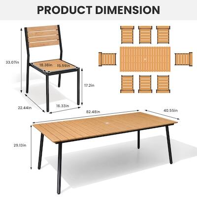 PRODUCT DIMENSION

33.07in  
18.38in  
15.59in  
17.2in  
22.44in  
16.33in  
82.48in  
40.55in  
29.13in
