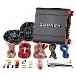 Crunch - PX-1000 Car Stereo Amp with 2 3-Way Speakers and Soundstorm Wiring Kit