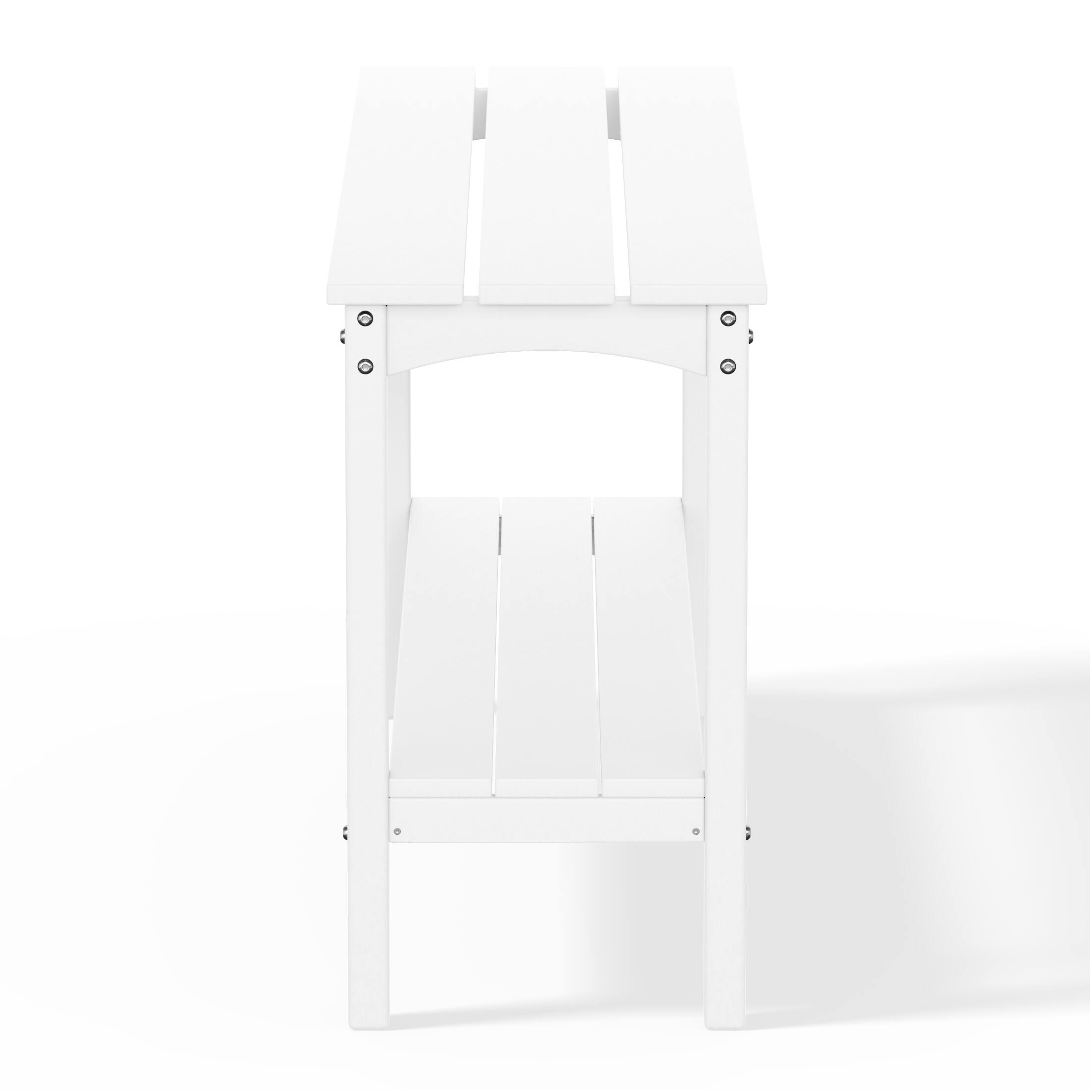 Back. WestinTrends - WestinTrends Malibu 55" Outdoor Patio HDPE Adirondack 2-Tier Shelf Console Table - White.