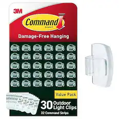 3M Command Brand Damage-Free Hanging
Value Pack
30 Outdoor Light Clips
32 Command Strips
