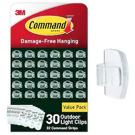 Command - Light Clips, 30/Pack (17017CLRAW30NA) - Clear