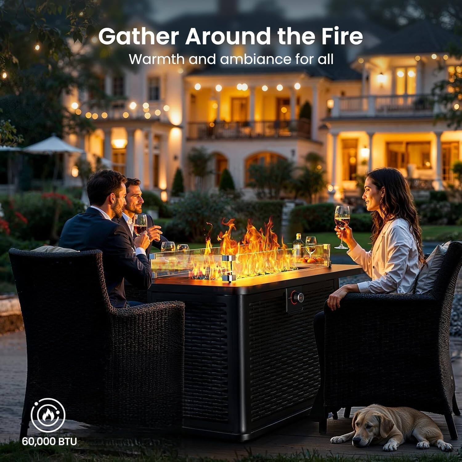 Gather Around the Fire  
Warmth and ambiance for all  

60,000 BTU