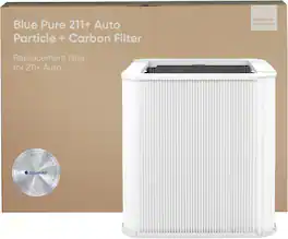 Blueair - Blue Pure 211+ Auto Replacement Filter, AHAM Certified HEPASilent Dual Filtration, Carbon Filter - White