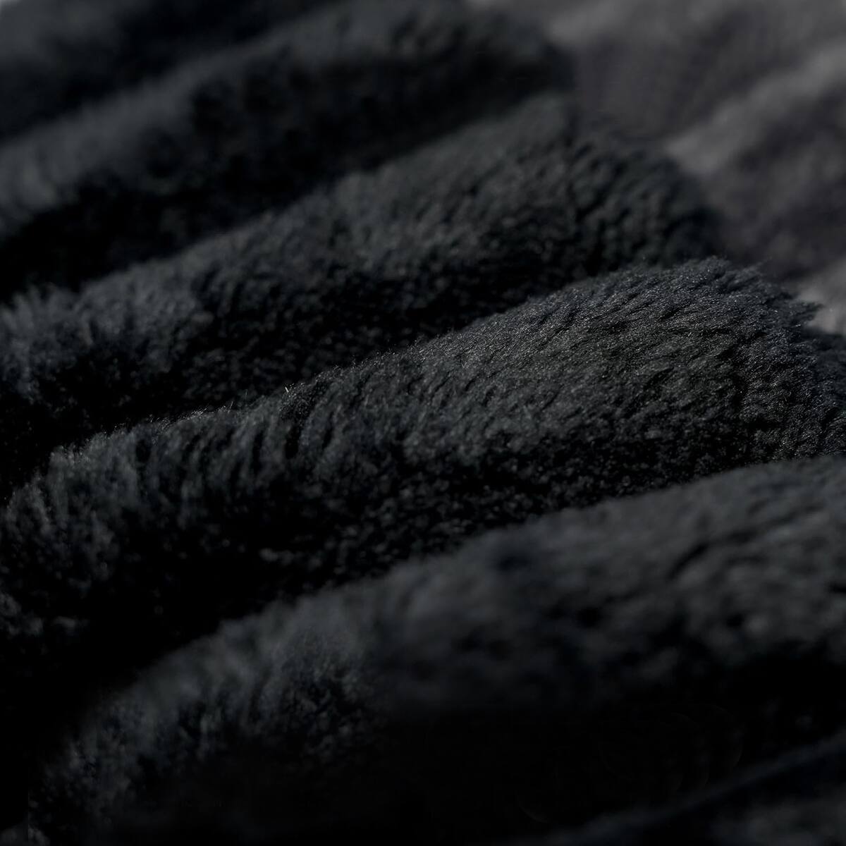 Left. Ropilly - Ropilly U Shaped Sectional Sofa with Ottoman, Black Plush Corduroy, Deep Seat Corner Couch, No Assembly - Black.