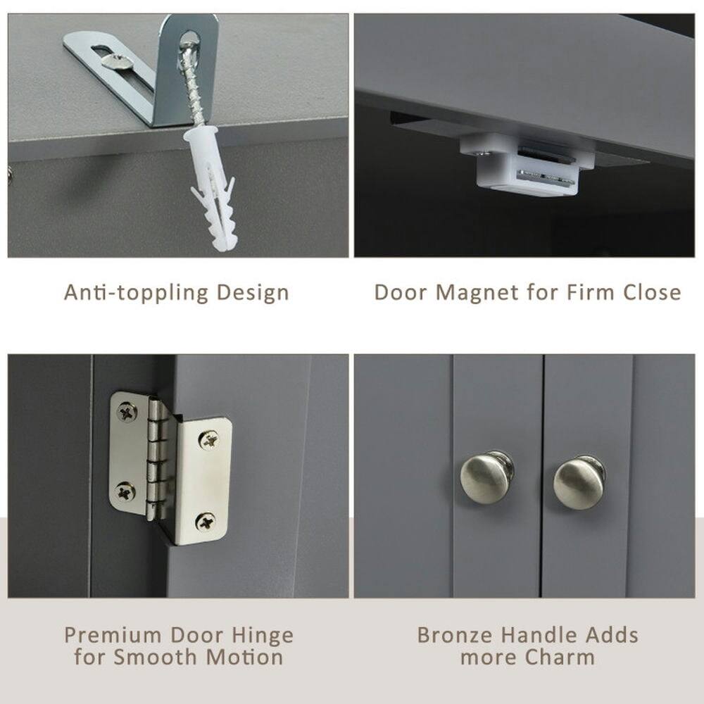 Anti-toppling Design  
Door Magnet for Firm Close  
Premium Door Hinge for Smooth Motion  
Bronze Handle Adds more Charm