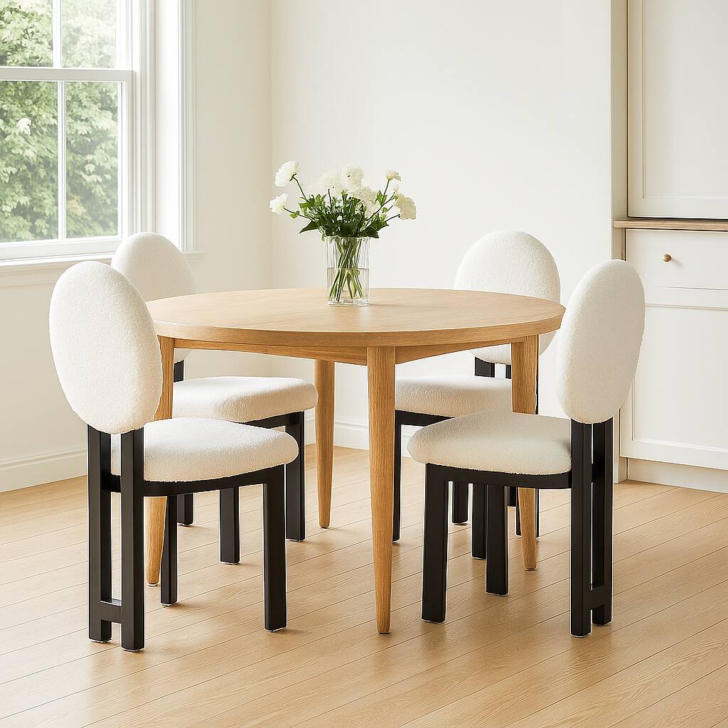 Left. VIVZONE - Set of 2 Fabric Side Chair Dining Chair - Black,White.