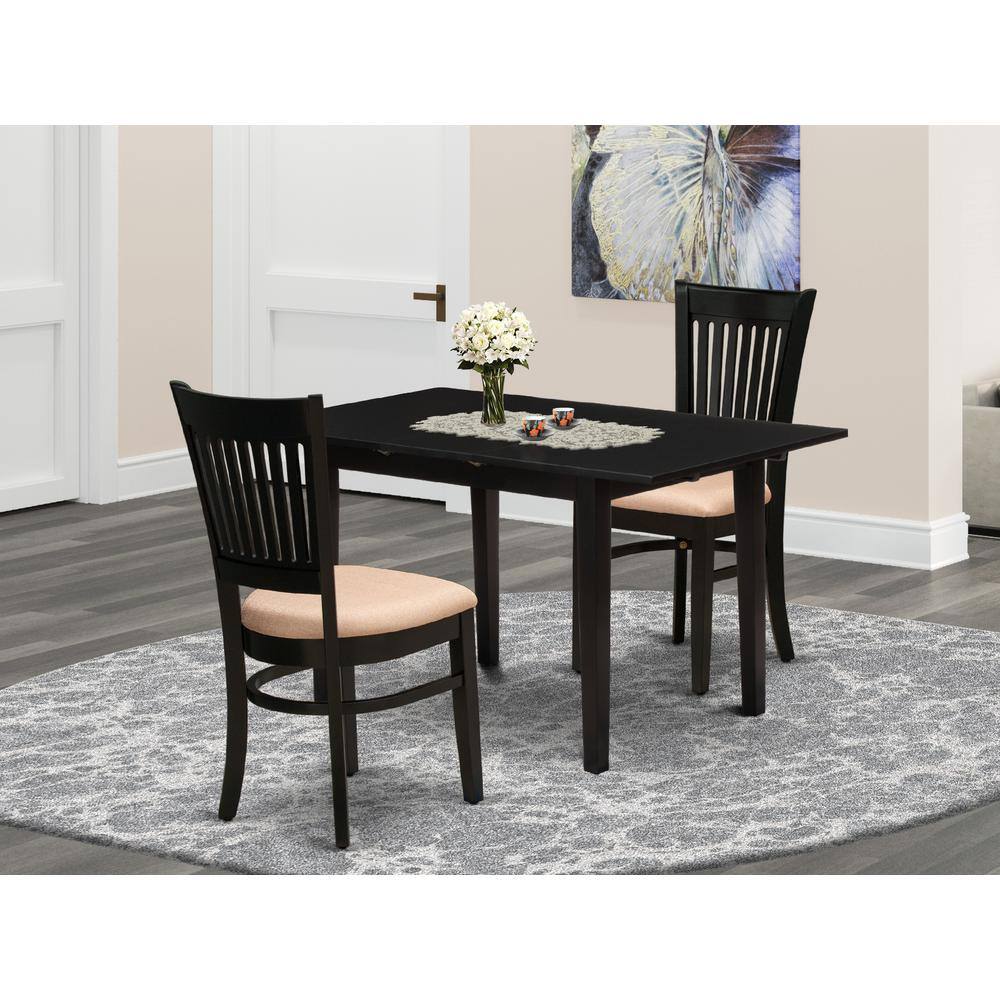 Left. East West Furniture - Dining Table- Dining Chairs - Brown.