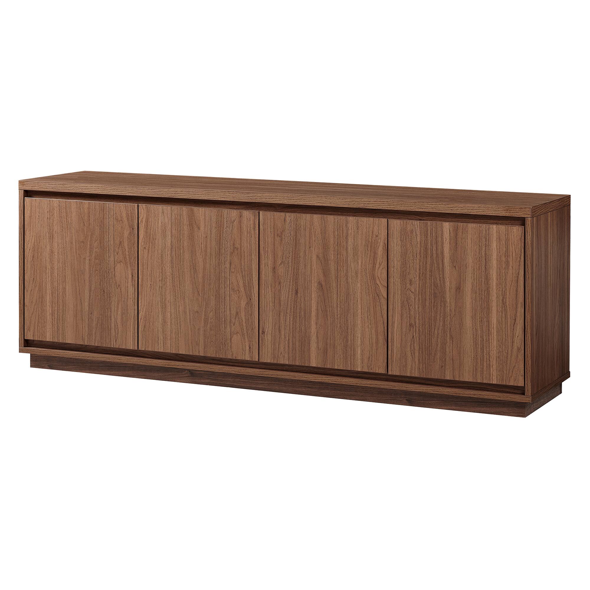 Left. Hudson&Canal - Presque Rectangular TV Stand for TV's up to 75" in Satin Walnut - Satin Walnut.