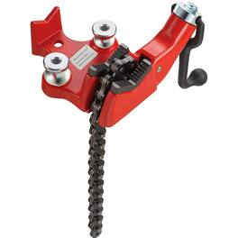 VEVOR - Screw Bench Chain Vise 1/8 to 5-Inch Pipe Capacity, Heavy Duty Bench Chain Pipe Vise with Crank Handle - Red