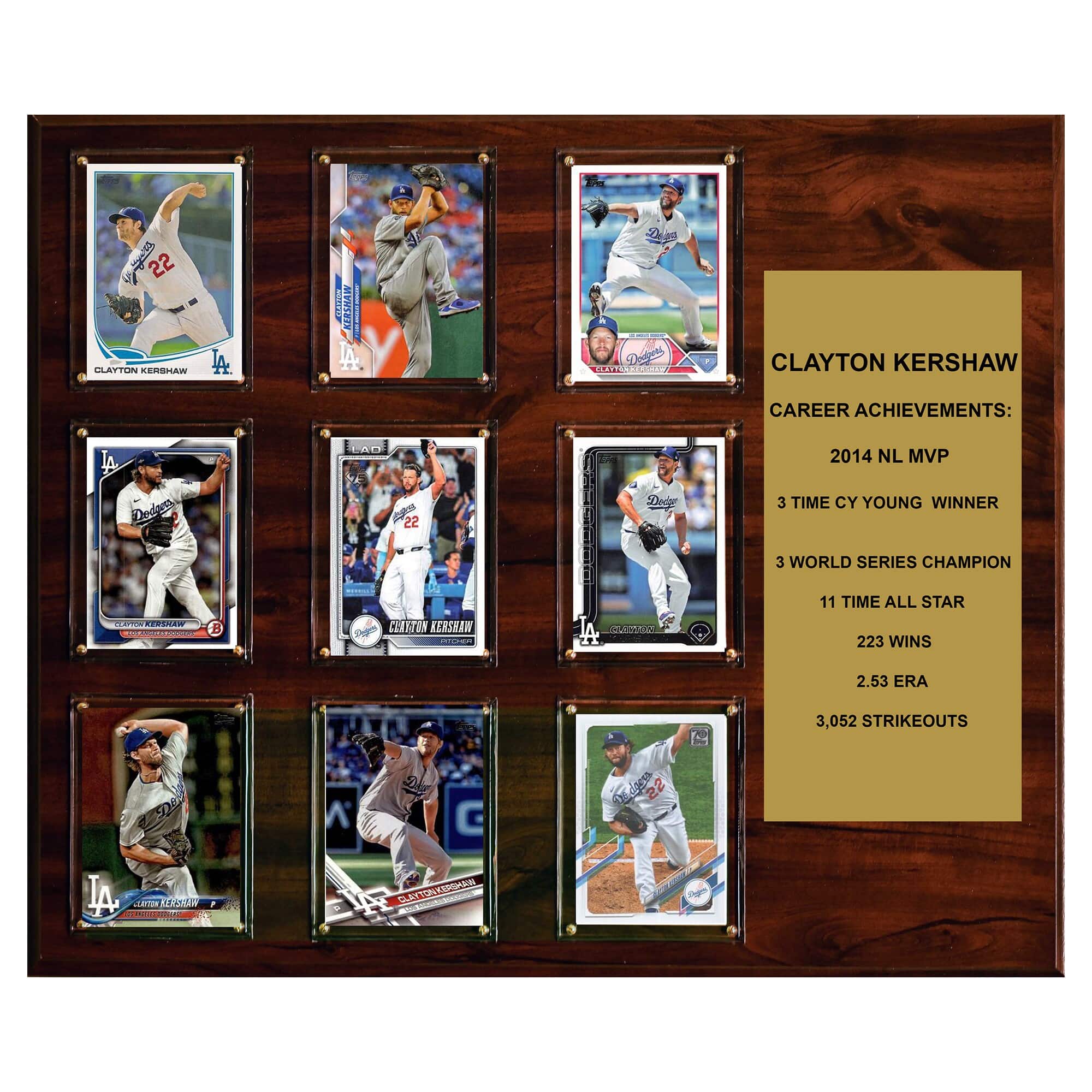 "C&I Collectibles - Clayton Kershaw Los Angeles Dodgers 15"" x 18"" Trading Card Plaque - Multicolor" price history on PriceWatchPro