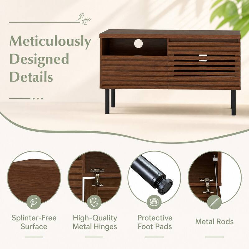 Meticulously Designed Details

- Splinter-Free High-Quality Protective Surface Metal Hinges Foot Pads
- Metal Rods