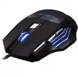 Sanoxy - 7 Button USB Wired LED Gaming Mouse with Breathing Fire Button and 3200 DPI for Laptop PC - Wired - Black