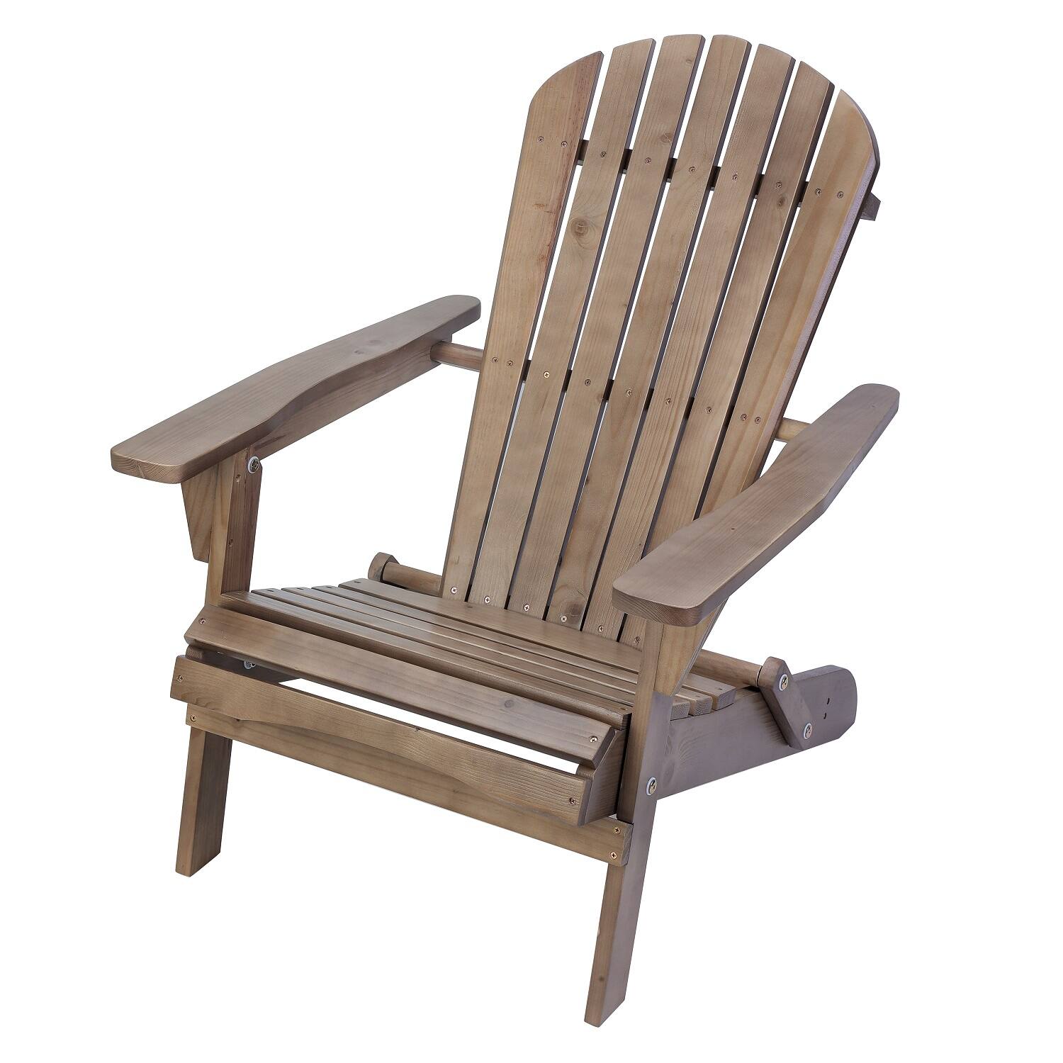 Angle. Jiallo - Grand Collection Folding Large Size Adirondack Chair Pine Wood, Dark Brown - Dark Brown.