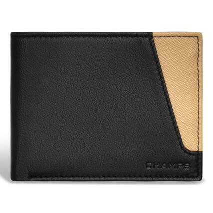 Front. Champs - Iconic Collection Leather Bi-Fold Wallet - BlackIvory.