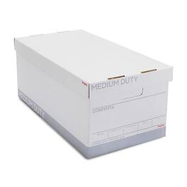 Staples - Medium Duty 60% Recycled EZ Fold Corrugated File Box Lift Off Lid, Letter Size, 12/Carton (2489403) - White/Gray