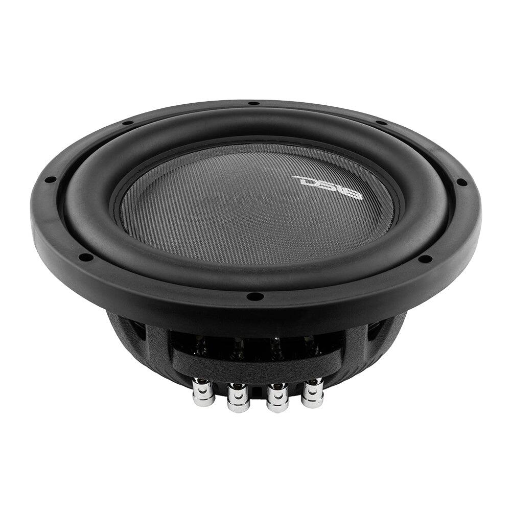 Angle. DS18 Audio - IXS 10" Shallow-Mount Fiber Glass Cone Subwoofer, 600W RMS Dual 4-Ohm.