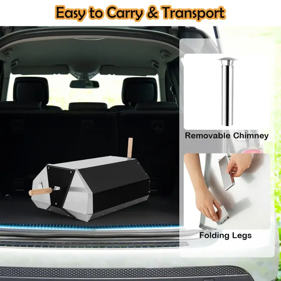 Easy to Carry & Transport Removable Chimney Folding Legs