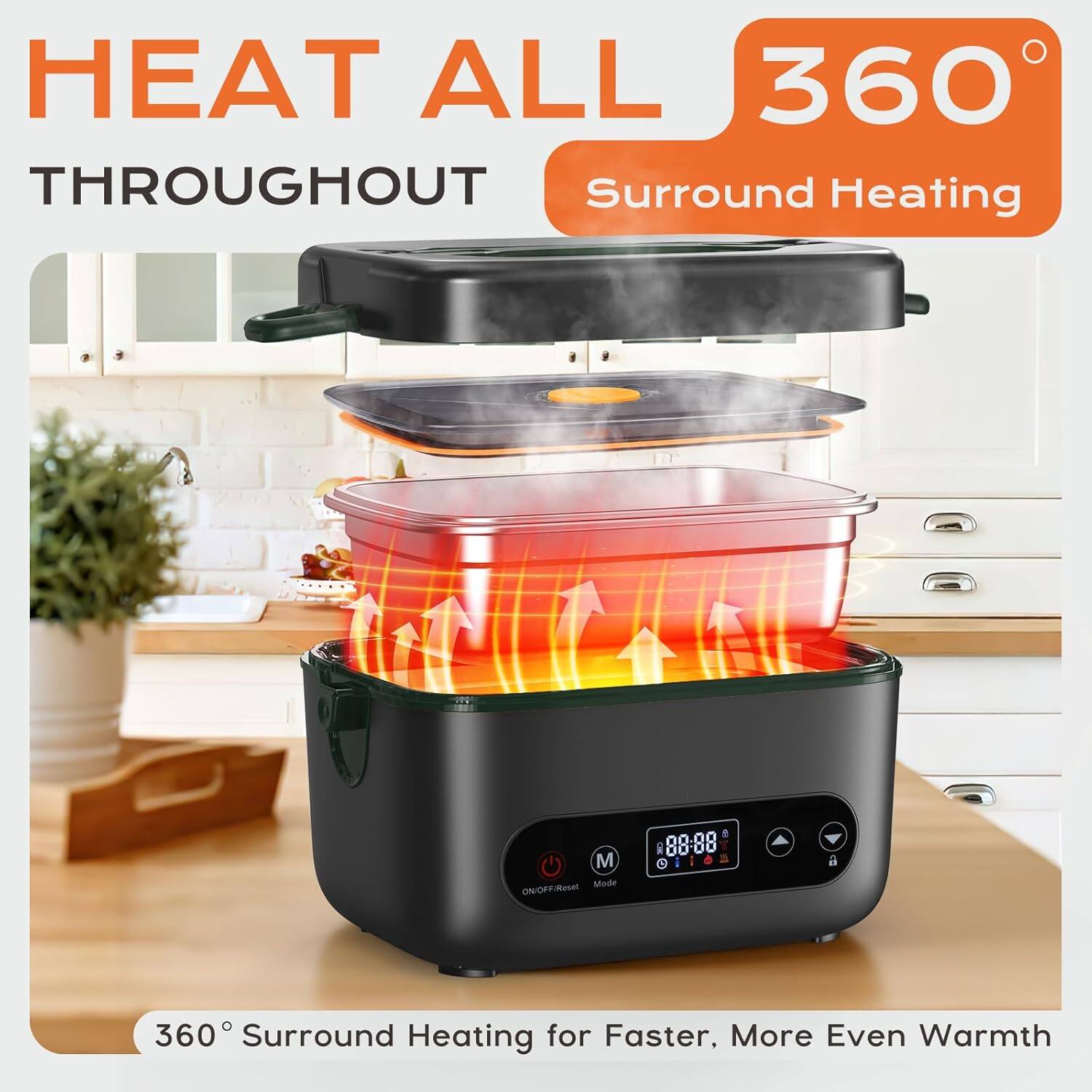 HEAT ALL 360° THROUGHOUT  
Surround Heating  

360° Surround Heating for Faster, More Even Warmth