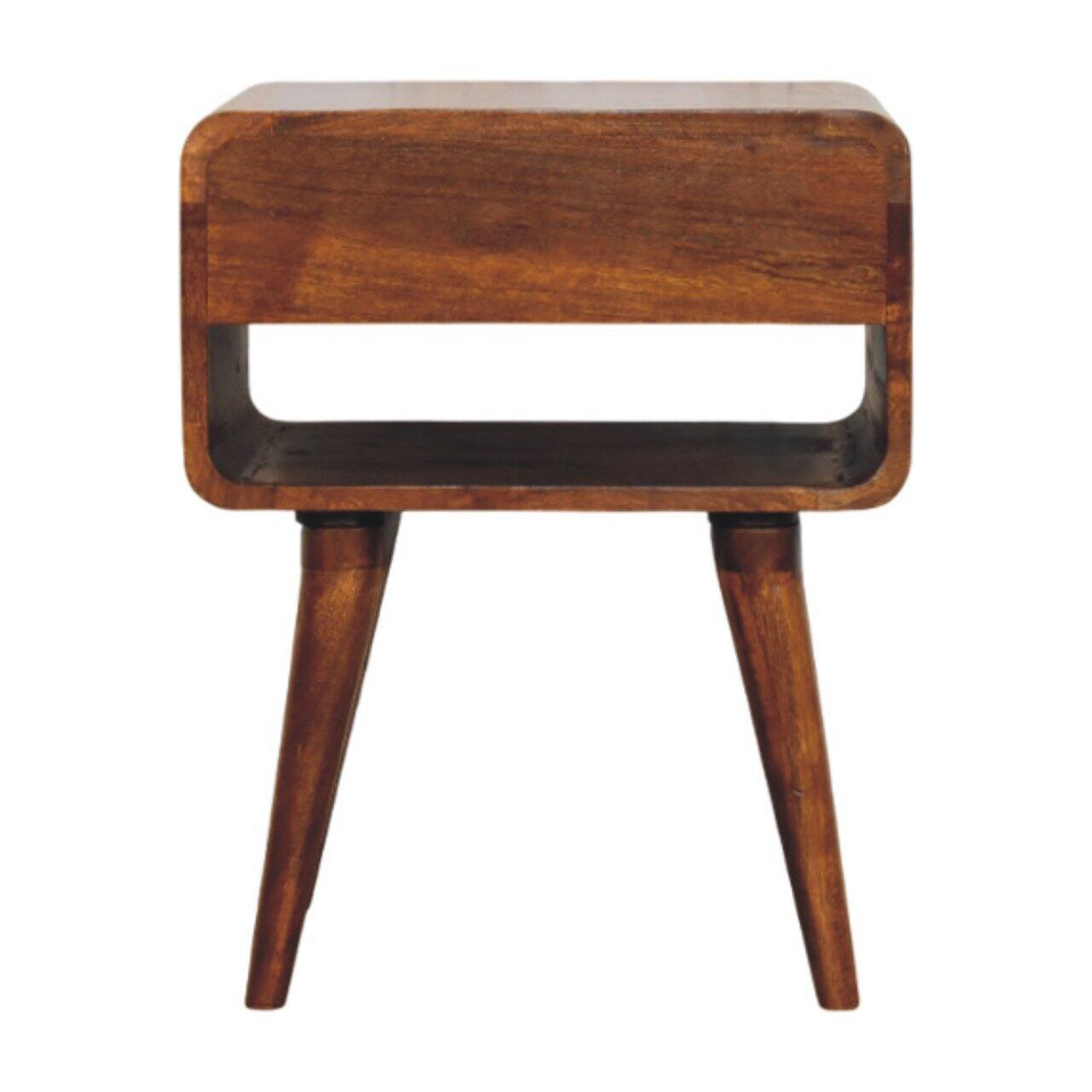 Alt View 5. Artisan Furniture - Artisan Furniture Solid Wood Avora Chestnut Nightstand with Drawer and open slot - Chestnut.