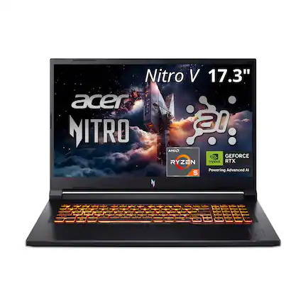 Nitro V 17.3"
acer
NITRO
AMD Ryzen 5
NVIDIA GeForce RTX
Powering Advanced AI