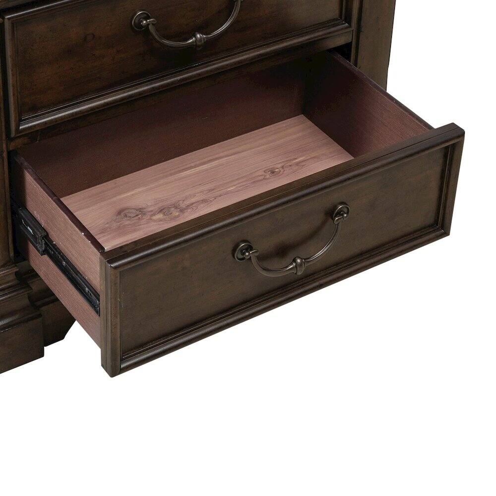 Alt View 4. Liberty Furniture Industries - Arden Road Bedroom Nightstand w/ Charging Station AC USB-A USB-C - Satin Cherry - Satin Cherry.
