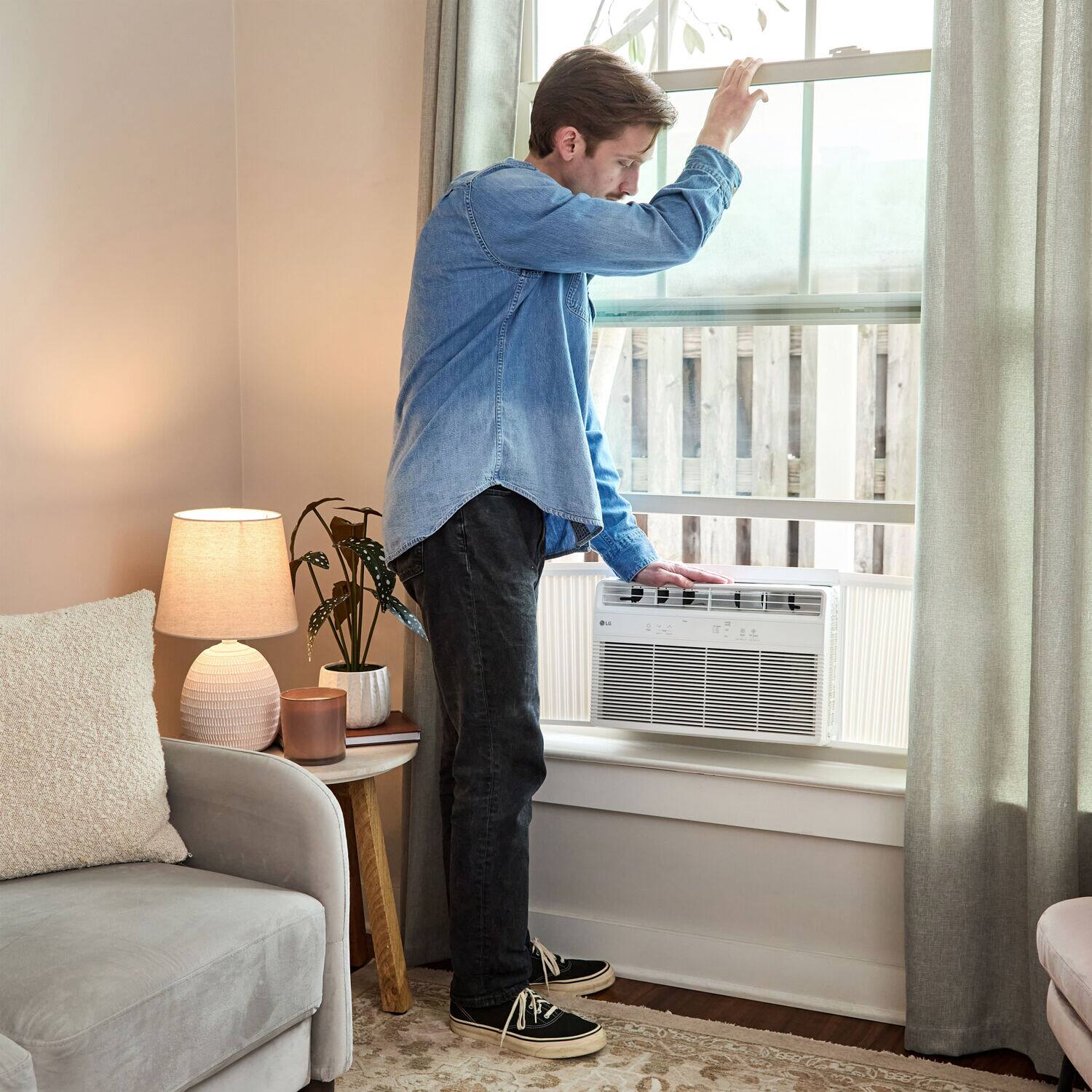 Alt View 26. LG - 6,000 BTU Window Air Conditioner with Remote, 115V - White.