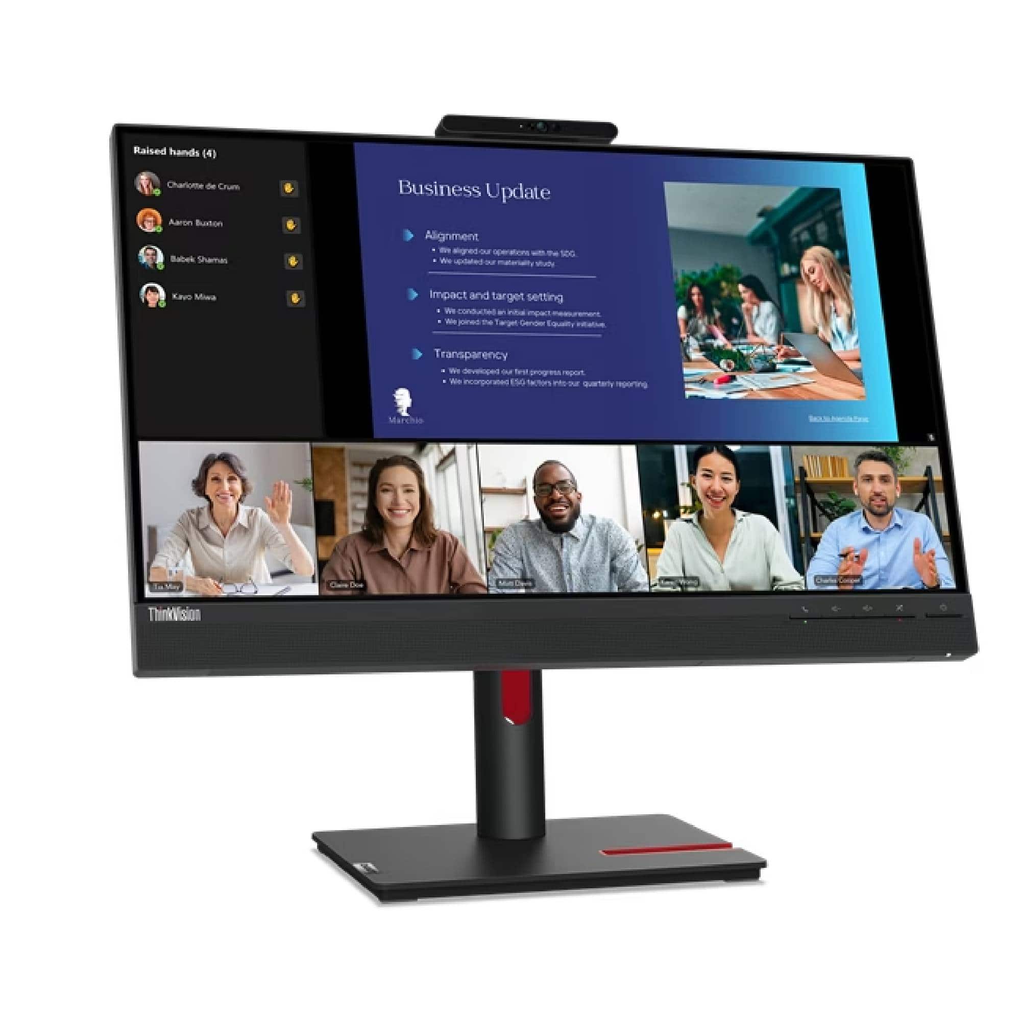 Lenovo - Thinkvision T24V-30 23.8" Monitor 1xHDMI 1xVGA 5xUSB IPS 75Hz IPS 4ms - Black