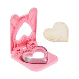 Unique Bargains - Crustless Sandwich Cutter, Heart-Shape Uncrustable Sealer for DIY Breakfast Lunch Tea - Pink