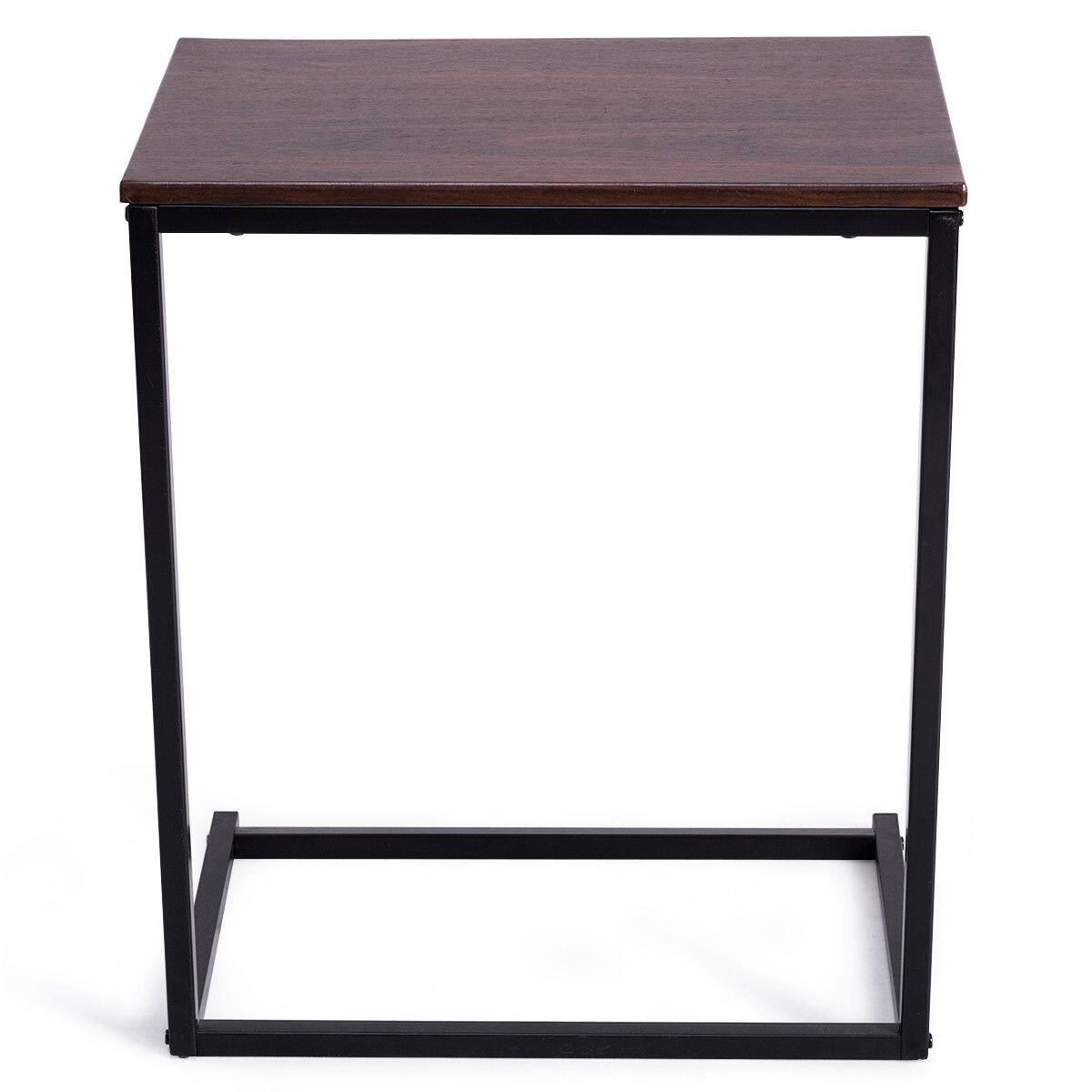 Alt View 5. Gymax - Gymax 26'' Laptop Holder Sofa Side End Table C Table Home Office Furniture - Walnut.