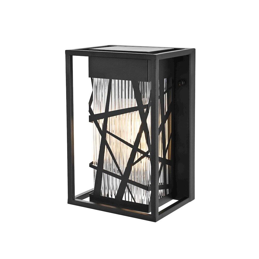 Angle. Elegant Lighting - Eyre 7 inch Outdoor Pendant in Black - Black.