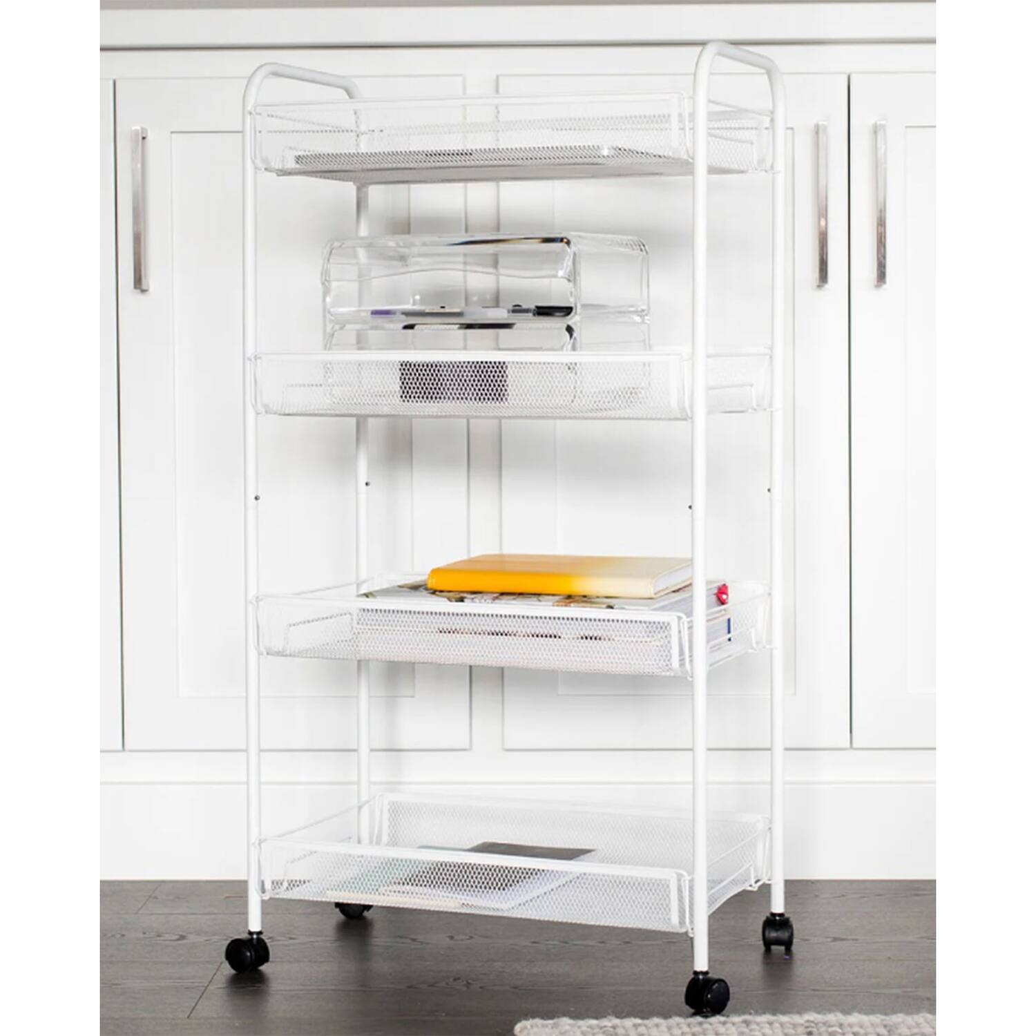 Back. Better Houseware - Better Houseware 2002 4-shelf Wheeled Metal Trolley, White - white.