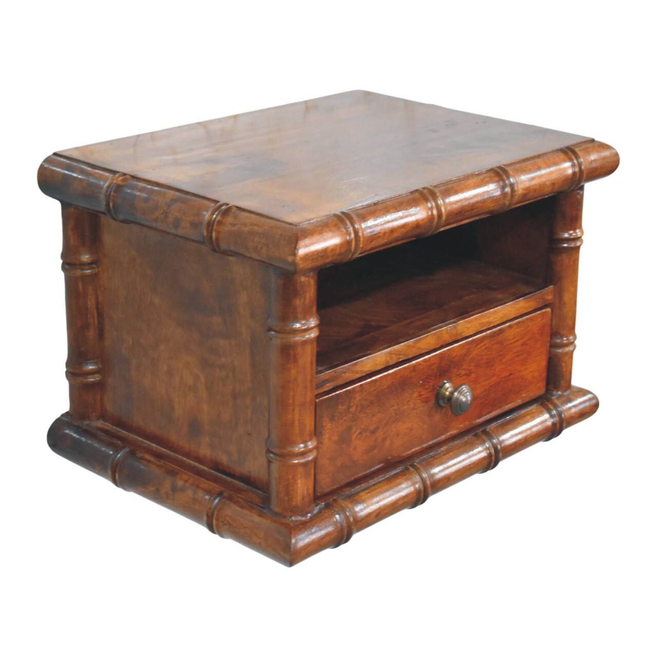 Alt View 4. Artisan Furniture - Artisan Furniture Solid Wood Bamboo Wall-Mounted Bedside, Brown - Brown.