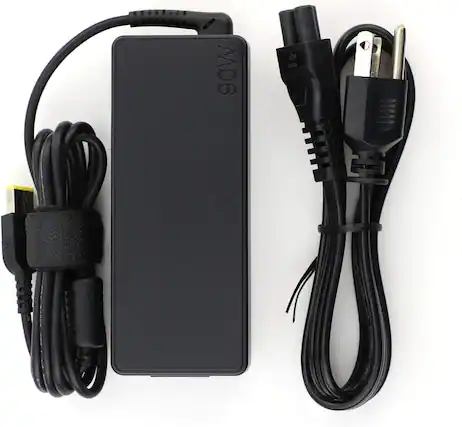 Front. Lenovo - 90W AC Laptop Power Adapter with Slim-Tip Connector for Select ThinkPad and Yoga Models - Black.