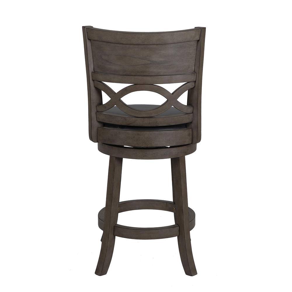 Left. New Classic Furniture - New Classic Manchester Gray Wood Swivel Counter Stool with PU Seat - Dark Gray.