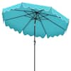 Front. Costway - Costway 9 FT Patio Umbrella 2-Tier Market Table Umbrella with Sun-Protective Canopy - Turquoise.