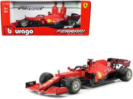Ferrari SF21 #55 Carlos Sainz Formula One F1 Car "Ferrari Racing" Series 1/18 Diecast Model Car by Bburago - Red