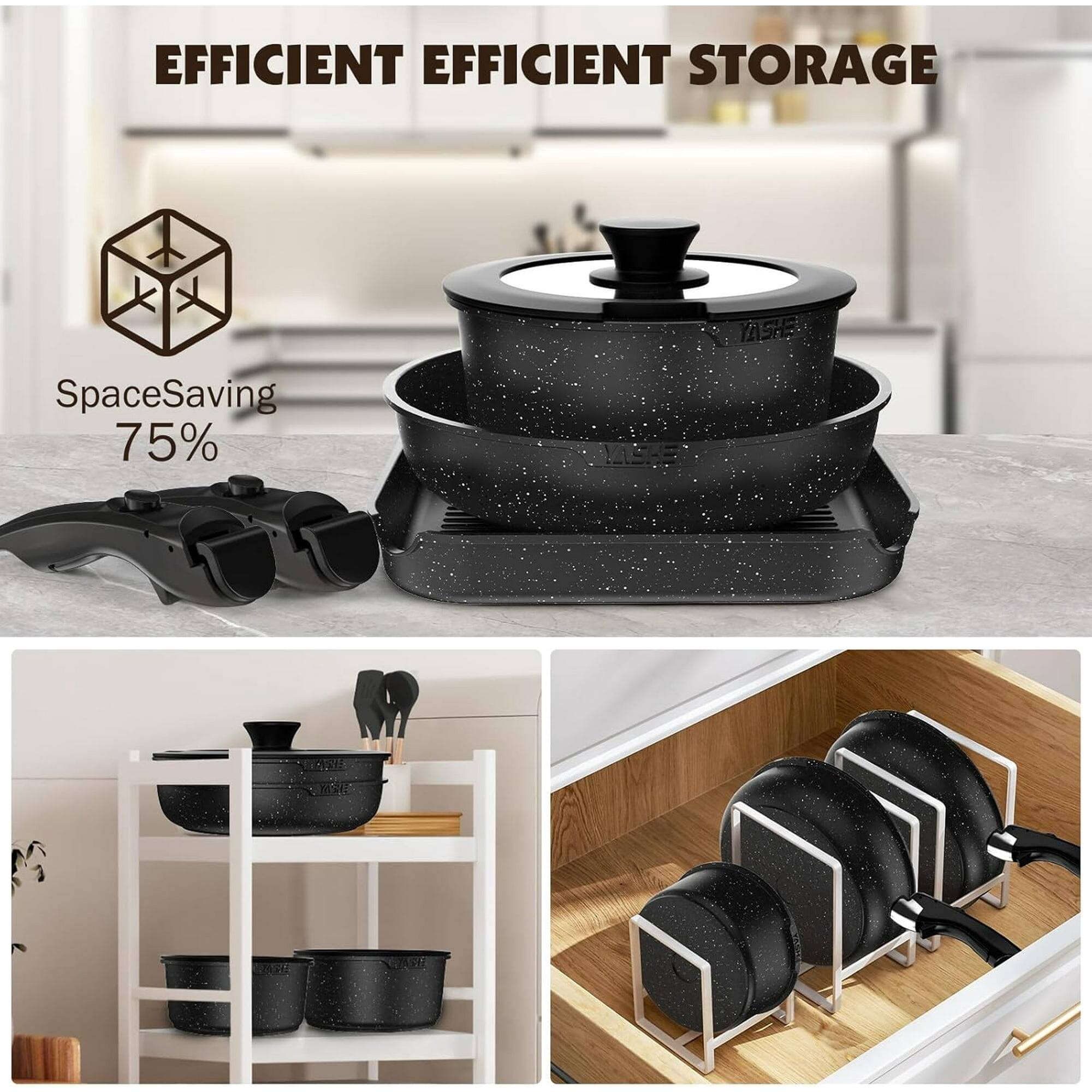 EFFICIENT STORAGE  
SpaceSaving 75%