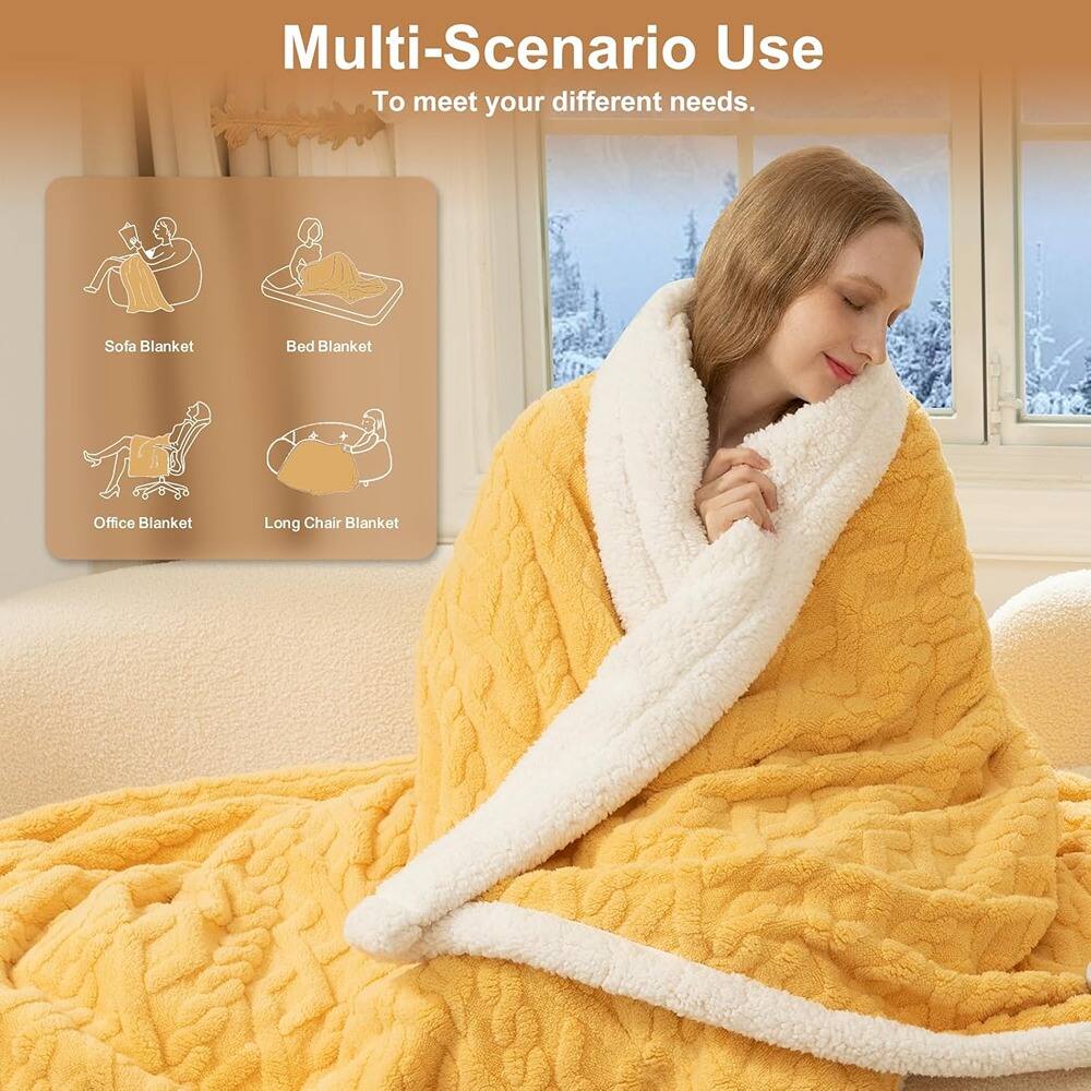 Photos - Duvet Electric MOSZAR LLC - Blanket Twin Size 62"x84", Soft Thick Sherpa Heated Blanket with 5 Heat Levels, 10-Hour Auto Off, ETL